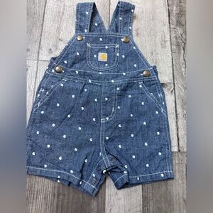 Carhartt Baby Girl Chambray Blue Denim Kids Overalls 12